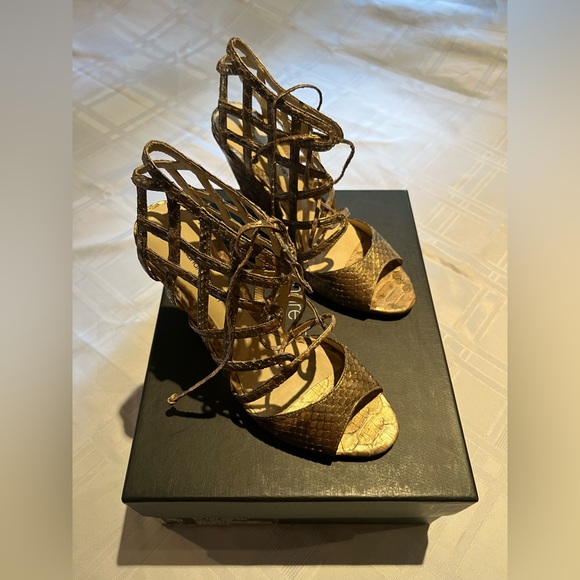 Authentic Alexandre Birman Python Wedge - Picture 7 of 10